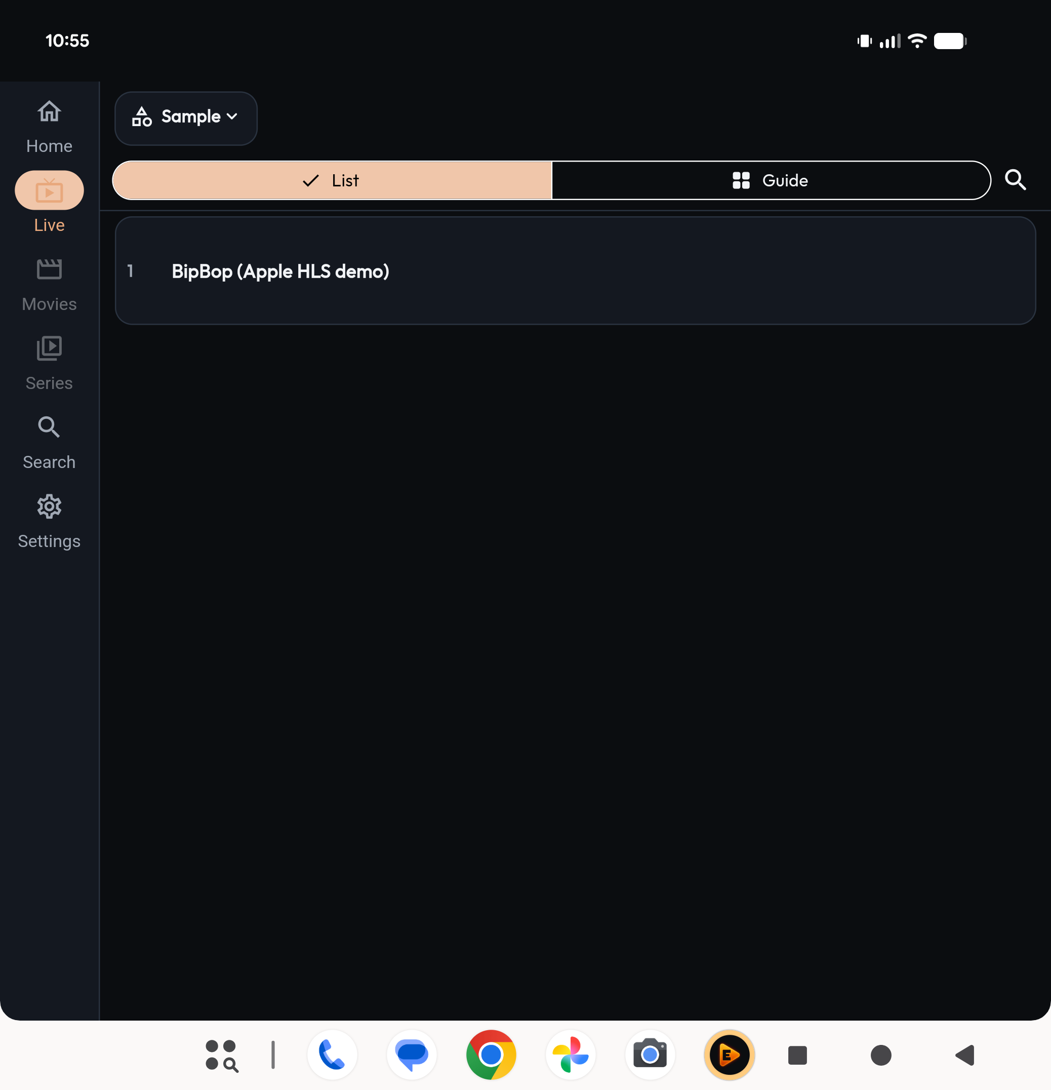 Epiqlo Live on Android tablet