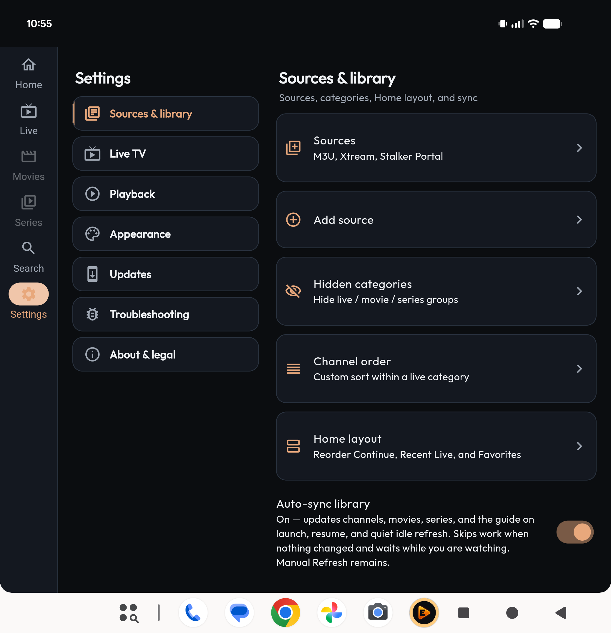 Epiqlo Settings on Android tablet