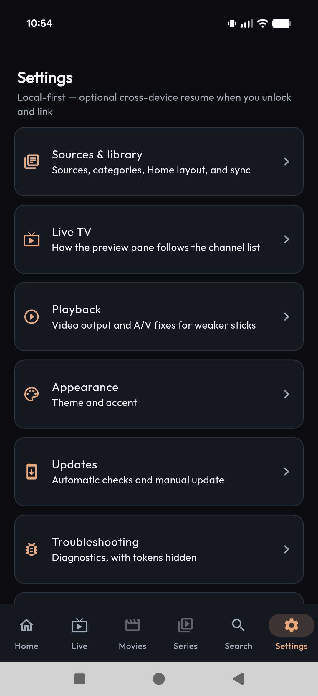 Epiqlo Settings on Android